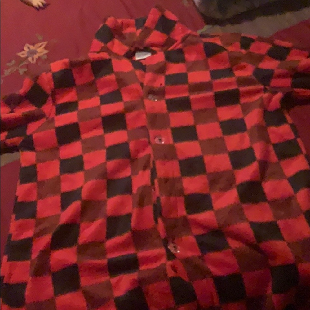plaid pj top